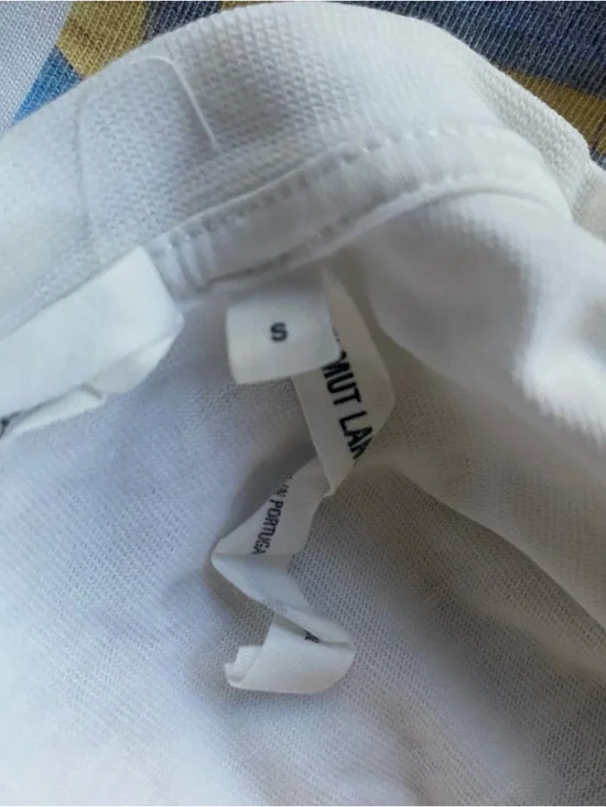 Helmut Lang White Logo Tag Cotton Tee - Picture 4 of 8